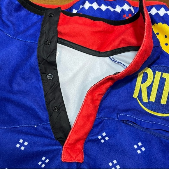 Tipsy Elves Ritz 1/4 Snap Sweater Fleece Pullover Mens Size Large Blue NWT - Picture 13 of 14